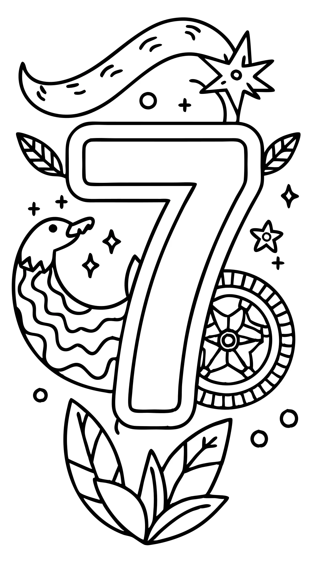 coloring book number 7 coloring page